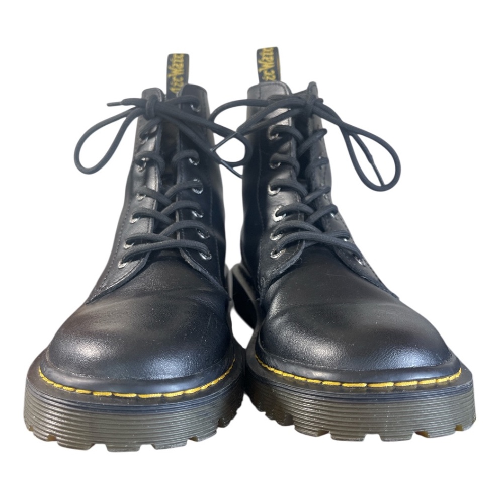 Dr. Martins Luana 7 Eye Combat Boots Black w/Yelllow Stitching Womens Size 9 - Picture 4 of 14